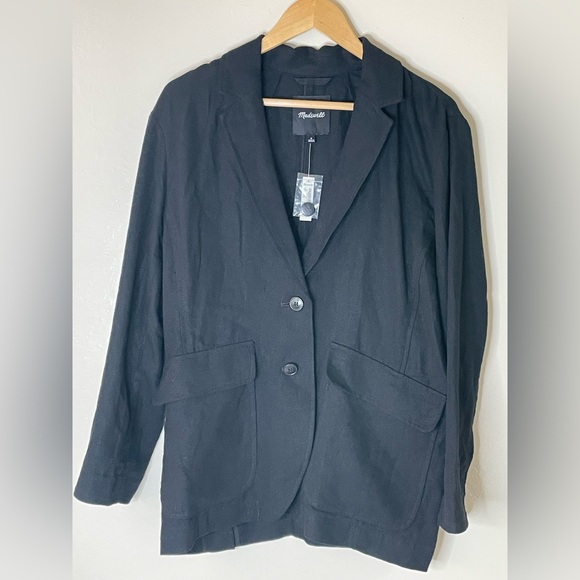 Madewell Linen Blend Oversized Single Breasted Blazer - Picture 1 of 12